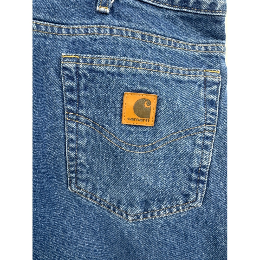 Carhartt B18 DST Traditional Fit Blue Denim Jeans Mens 40x30 Straight Leg Work - Picture 2 of 8